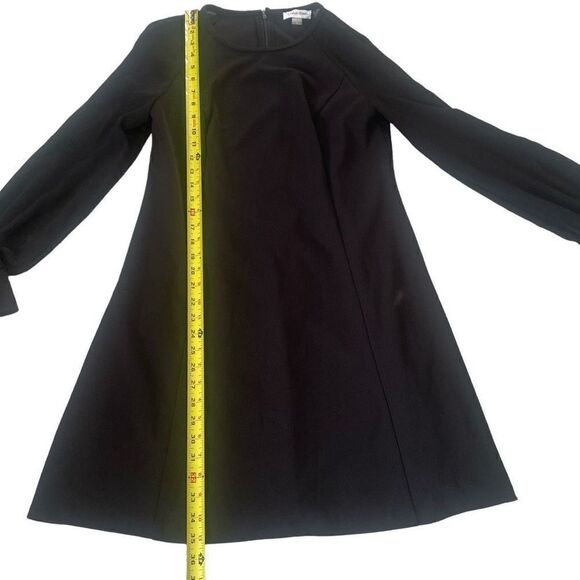 NWT Calvin Klein Puff Sheer Illusion Sleeve Dress Black Midi size 10 Event NEW - Picture 5 of 12